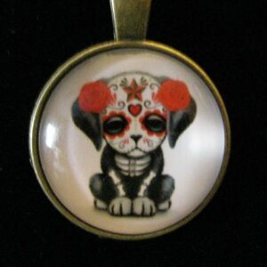 Puppy Power Necklace  charms red black white